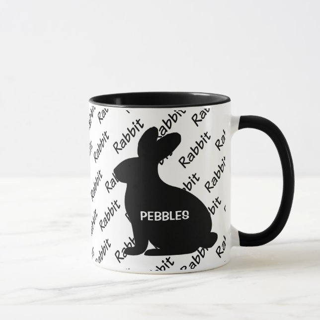 Mug Silhouette de lapin personnalisée (Droite)