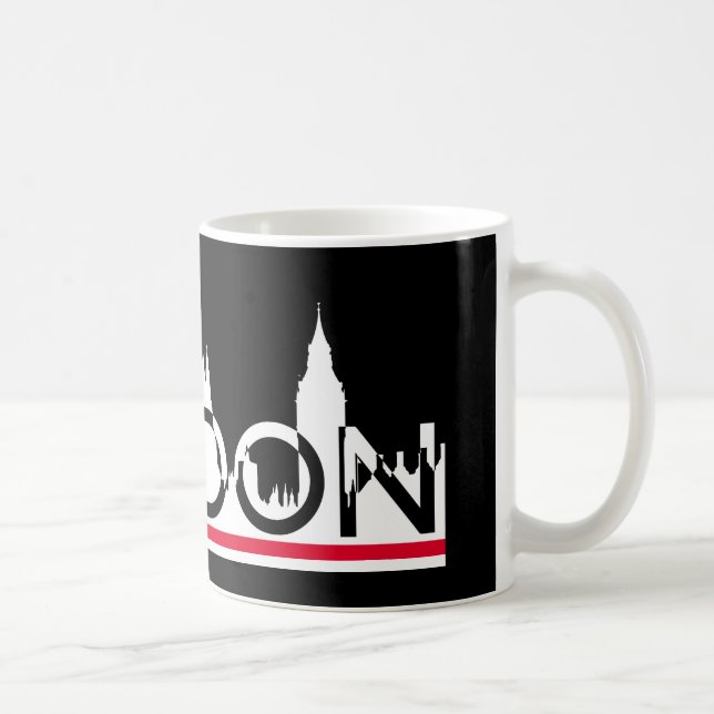 Mug Silhouette de Londres et drapeau anglais (Droite)