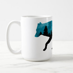 Mug Silhouette de loup moderne