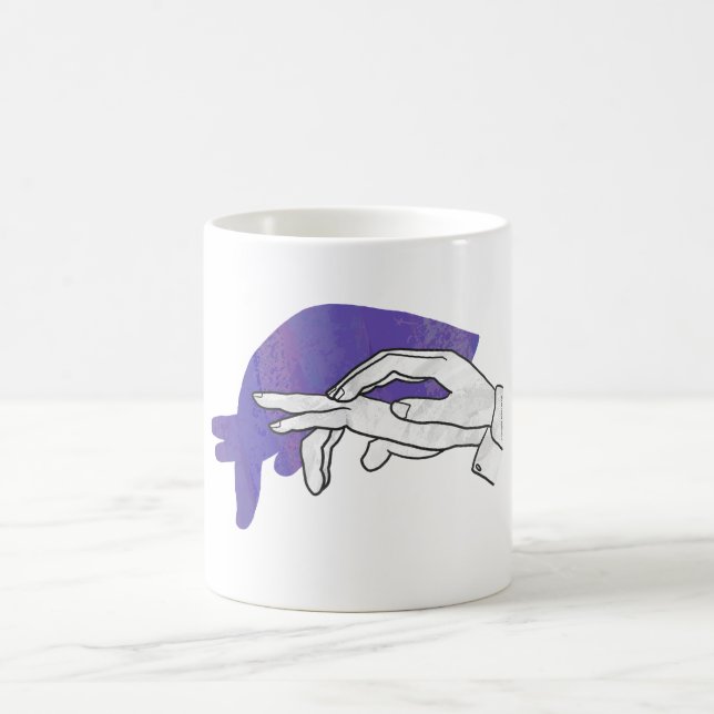 Mug Silhouette de main Fourmilier Violet (Centre)