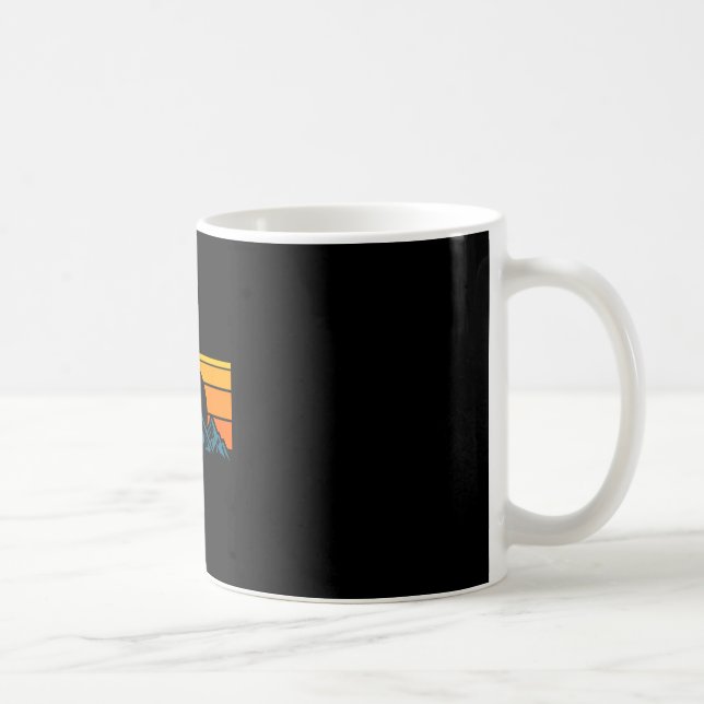 Mug Silhouette de montagne rétro (Droite)