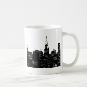 Mug Silhouette de New York noir et blanc