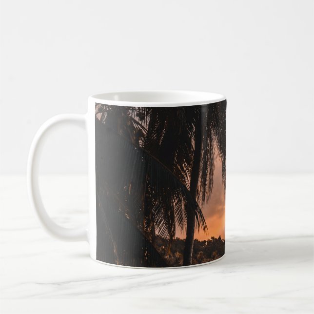Mug Silhouette de palmier à l'heure d'or (Gauche)