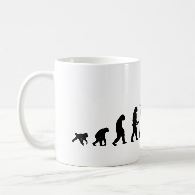 Mug Silhouette de recyclage de cycliste de l'évolution (Gauche)