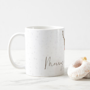 Mug Silhouette de renne en ligne artistique de Slipper