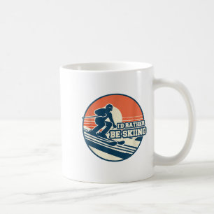 Mug Silhouette De Ski vintage Design Avec Sunset Gradi