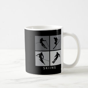 Mug Silhouette de skieur Skieur alpin Sports d'hiver