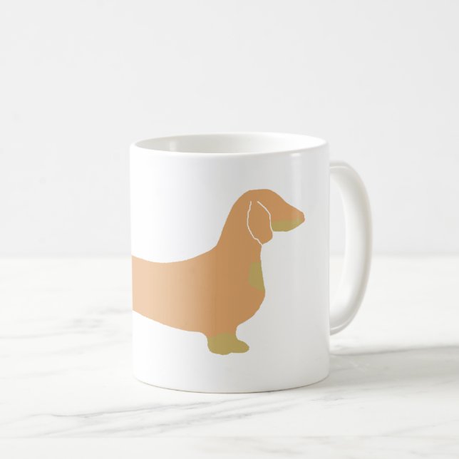 Mug silhouette de teckel fauve et noir (Devant droit)