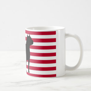 Mug silhouette de terrier staffordshire américain drap