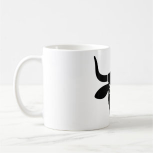 Mug Silhouette de tête de taureau noir minimaliste