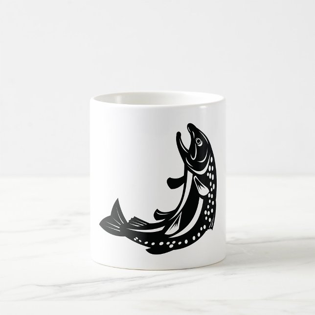 Mug Silhouette de truite sautante (Créateur téléchargé)