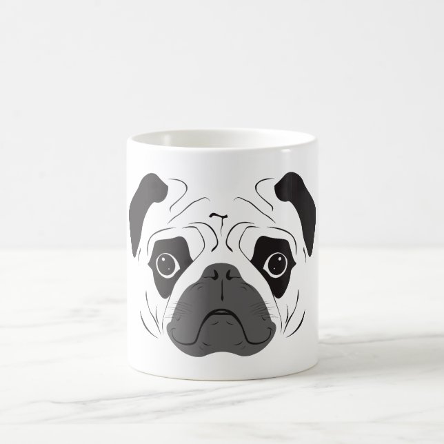 Mug Silhouette de visage de Pug (Centre)