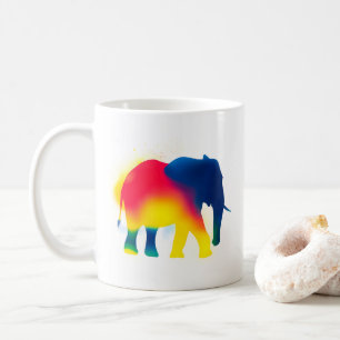 Mug Silhouette d'éléphant à peinture Spray minimaliste