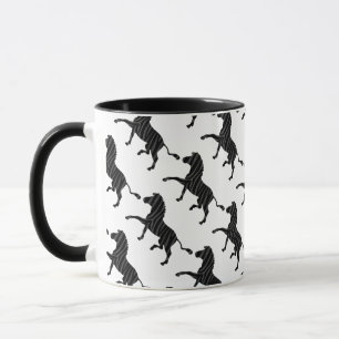 Mug Silhouette d'impression noir et gris Zebra