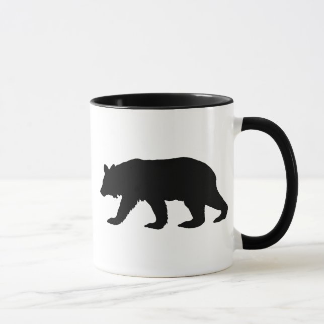 Mug Silhouette d'ours noir (Droite)