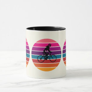 Mug Silhouette du circuit de vélo du coucher du soleil