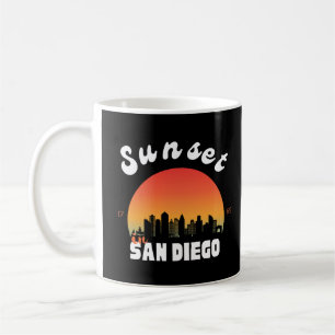 Mug Silhouette du coucher de soleil de San Diego