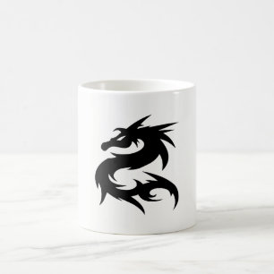 Mug Silhouette du dragon tribal