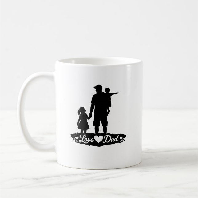 Mug Silhouette Fête des Pères Famille Graphique (Gauche)