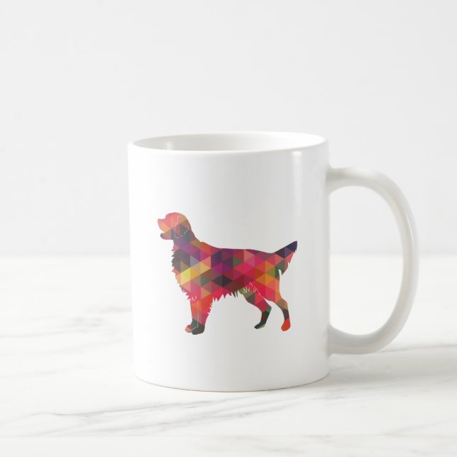 Mug Silhouette géométrique du chien de trieur à revête (Droite)