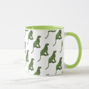 Mug Silhouette léopard noir et vert