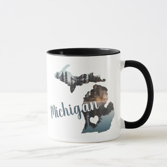 Mug Silhouette Michigan Avec Typographie (Droite)