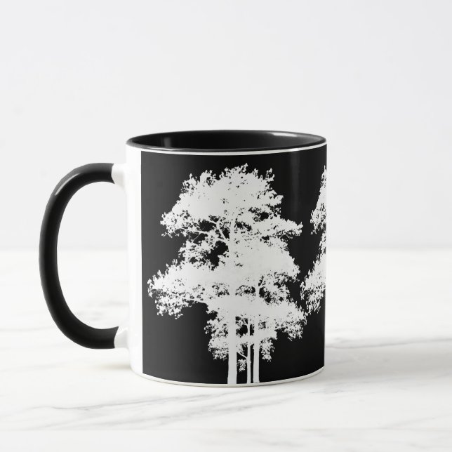Mug Silhouette minimaliste moderne en noir blanc (Gauche)