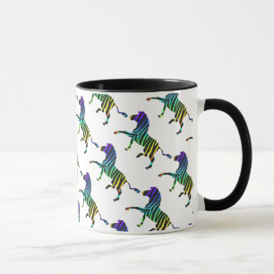 Mug Silhouette noir et arc-en-ciel Zebra