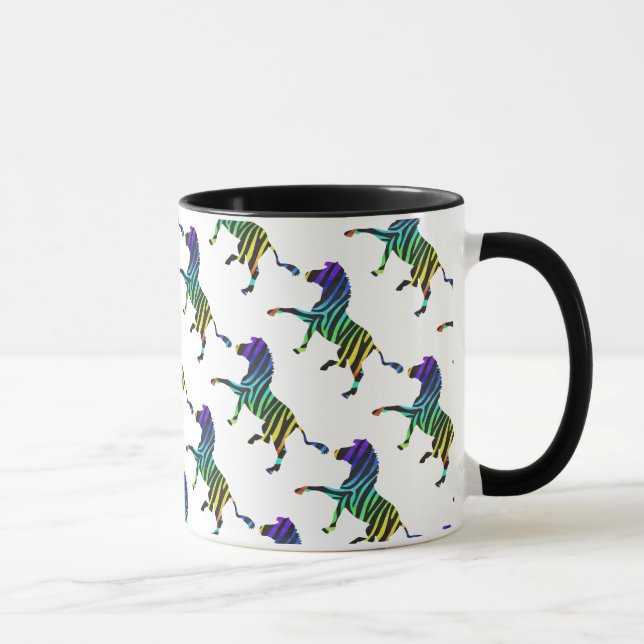 Mug Silhouette noir et arc-en-ciel Zebra (Droite)