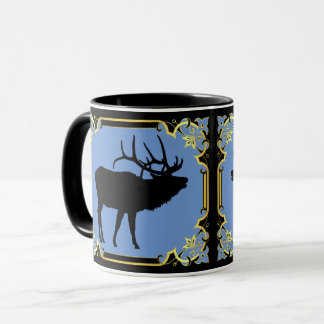 Mug Silhouette noire de buglage de taureau 