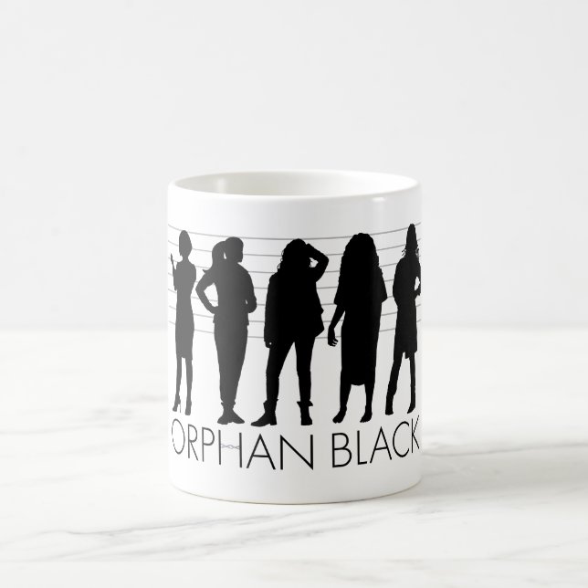 Mug Silhouette orpheline de caractère du noir | (Centre)