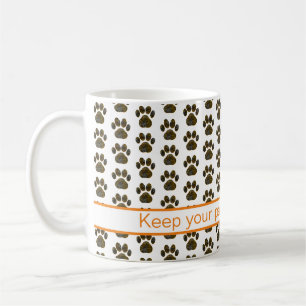 Mug Silhouette Paw Animal Halloween Orange