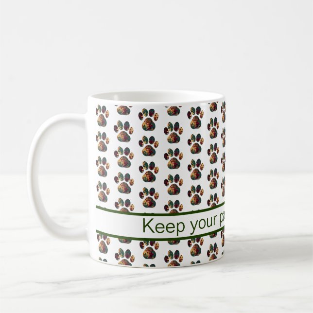 Mug Silhouette Paw Animal Thanksgiving Blanc (Gauche)