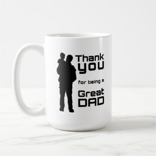 Mug Silhouette père et enfant Mon coeur Papa Gif