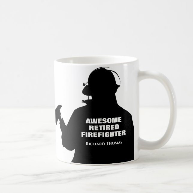 Mug Silhouette Pompier personnalisé retraite (Droite)