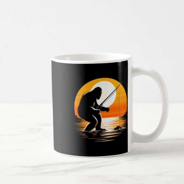 Mug Silhouette Rétro de Bigfoot Sasquatch Cache-Cache  (Droite)
