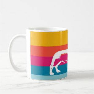 Mug Silhouette rétro de teckel – Art pop coloré de chi