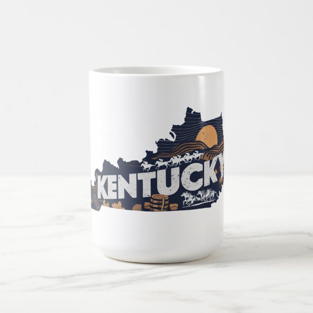 Mug Silhouette rétro pittoresque du Kentucky (Centre)