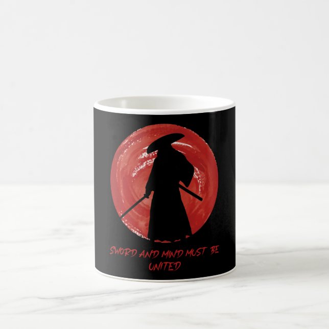 Mug Silhouette rétro Samurai - Citation de Samurai Min (Centre)