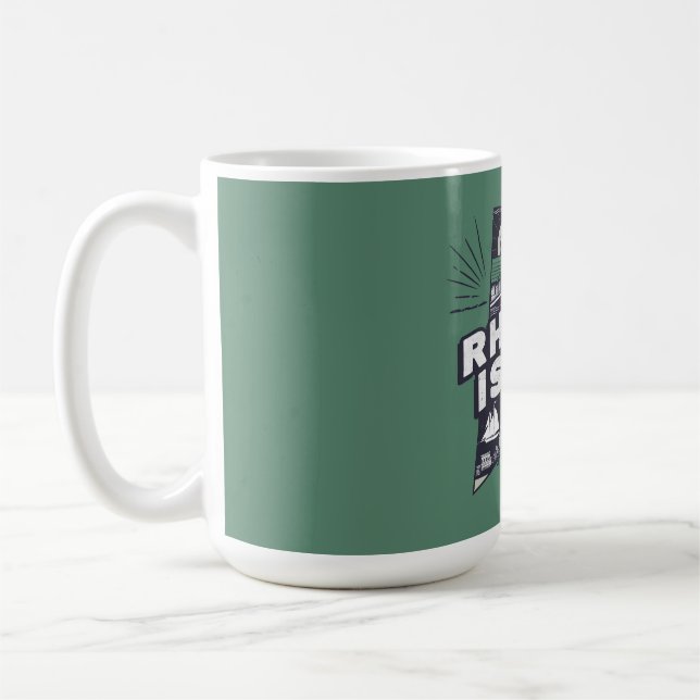 Mug Silhouette Rétro Scénique de Rhode Island  (Gauche)