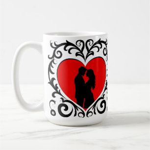 Mug Silhouette Romantique D'un Couple Dans Un Cadre En