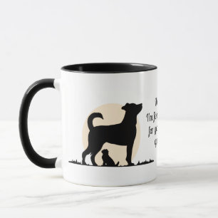 Mug Silhouette rustique de Maman & Pup avec l'obligati