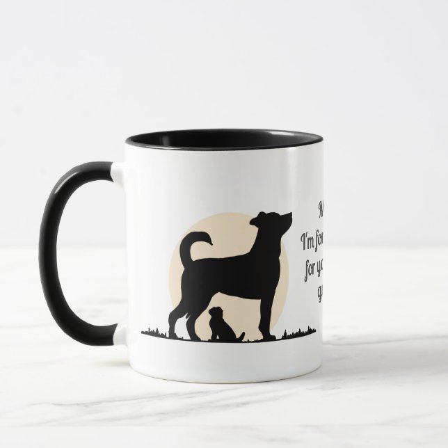 Mug Silhouette rustique de Maman & Pup avec l'obligati (Gauche)