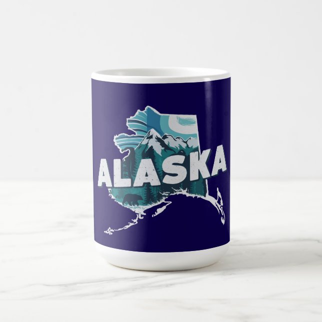 Mug Silhouette Scénique Rétro de l'Alaska   (Centre)