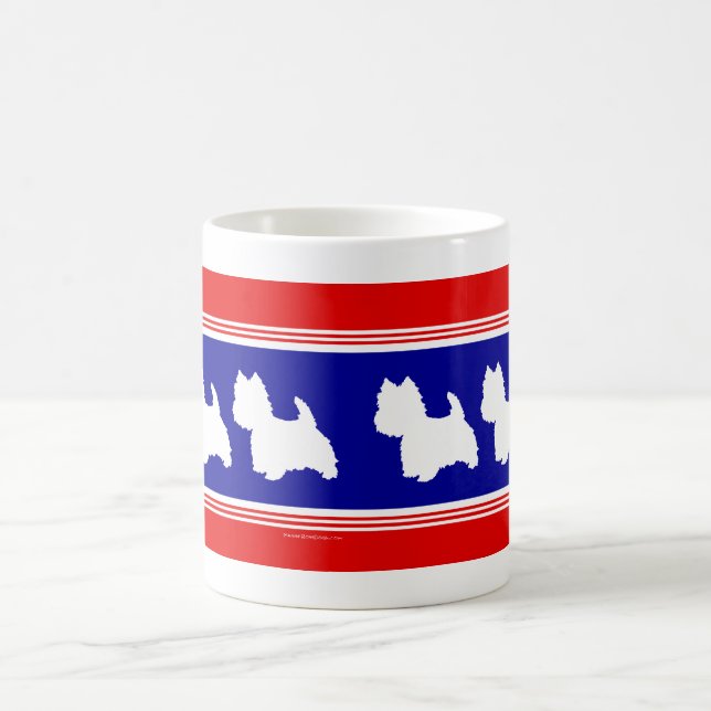 Mug Silhouette Westie Rouge & Bleu (Centre)
