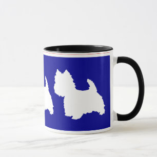 Mug Silhouette Westie Rouge & Bleu