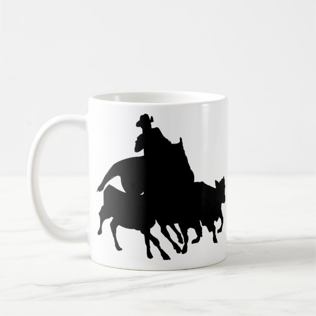 Mug Silhouettes - chevaux - parquage d'équipe (Gauche)