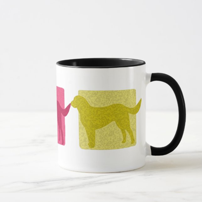 Mug Silhouettes colorées de labrador retriever (Droite)