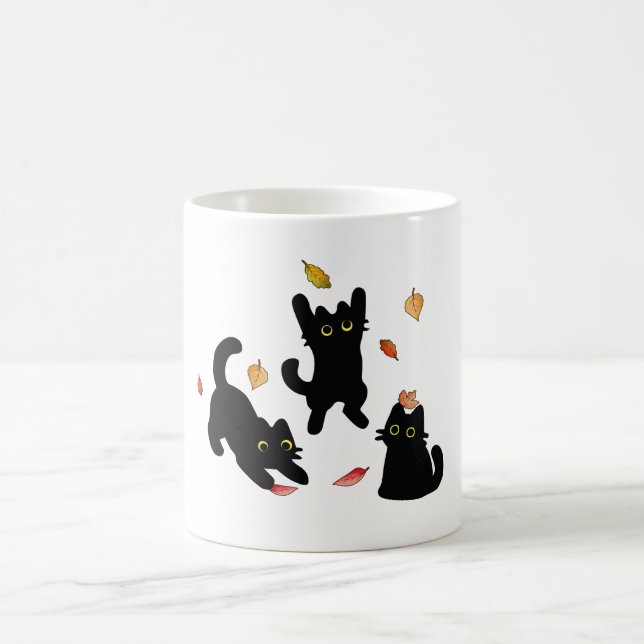 Mug Silhouettes de chat noir d'automne (Centre)