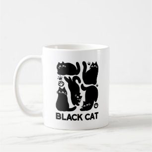 Mug Silhouettes de chat noir - Design Feline mignon